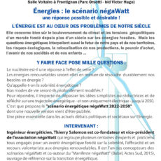 Frontignan – Conférence-débat: Énergies : le scénario négaWatt, une réponse possible et désirable !