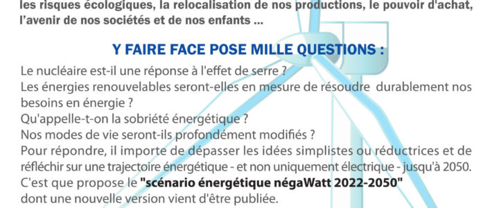 Frontignan – Conférence-débat: Énergies : le scénario négaWatt, une réponse possible et désirable !