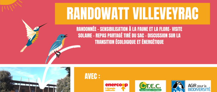 Participez à la RandoWatt d’Enercoop, Thau Energies Citoyennes et la Ligue de Protection des Oiseaux d’Occitanie